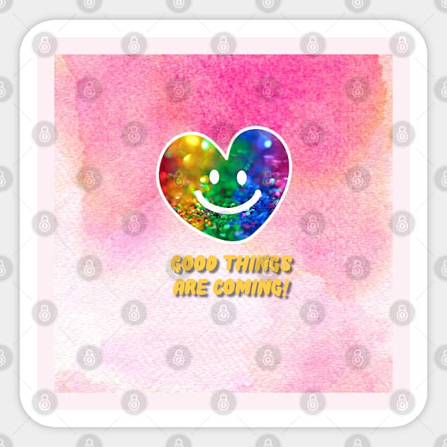 Smiling heart face, good things are coming Sticker by zzzozzo